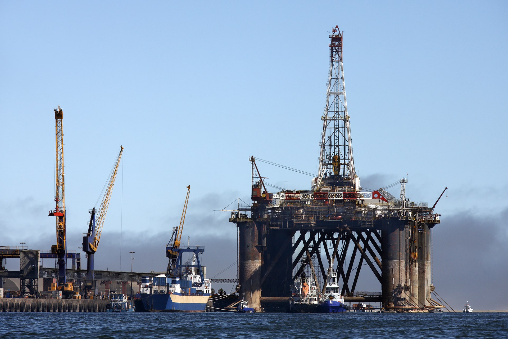 Oil Drilling Platform under construction at Walvis Bay in Namibia